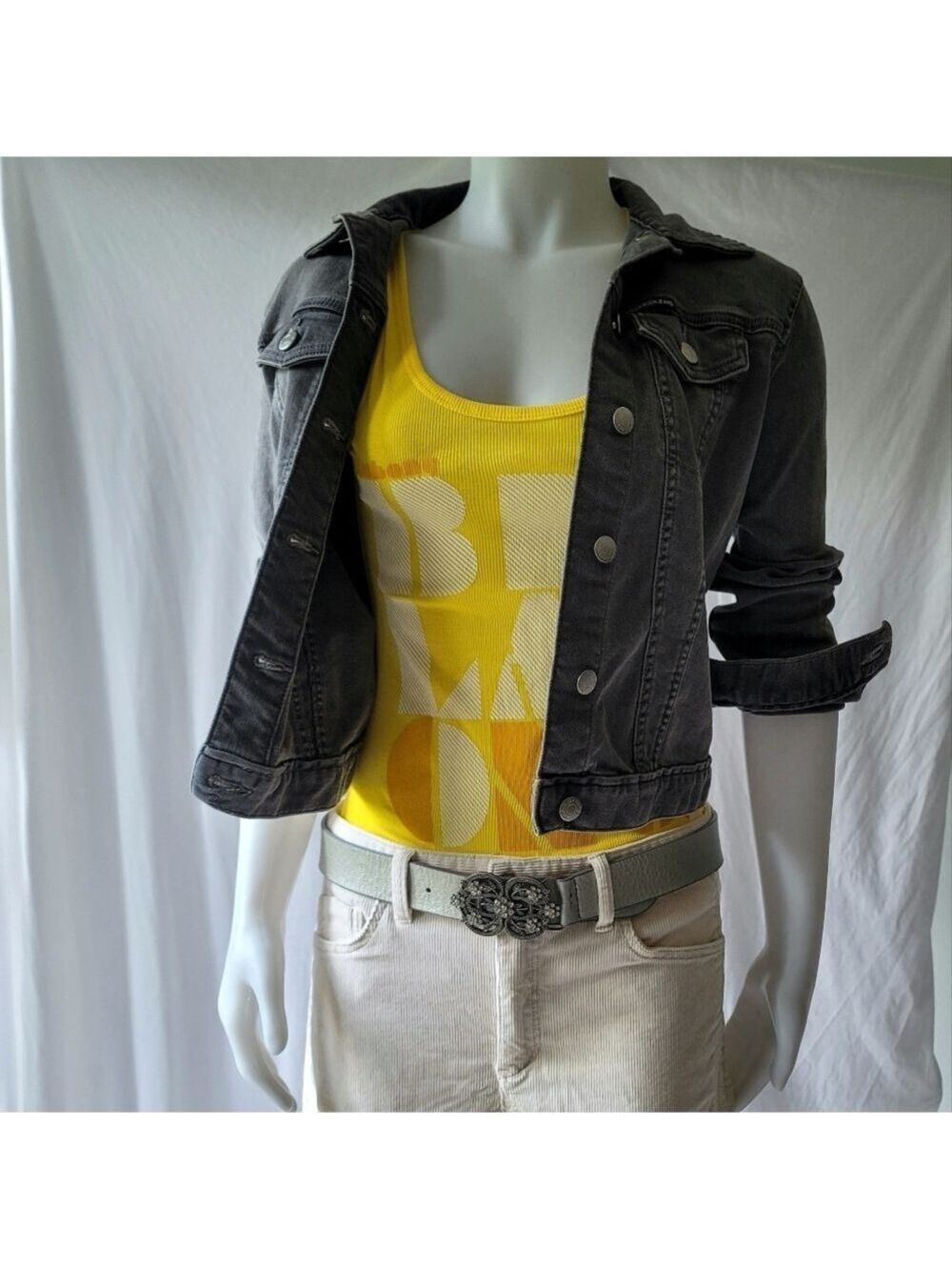 Calvin Klein Petite Gray Denim Jacket Size XS